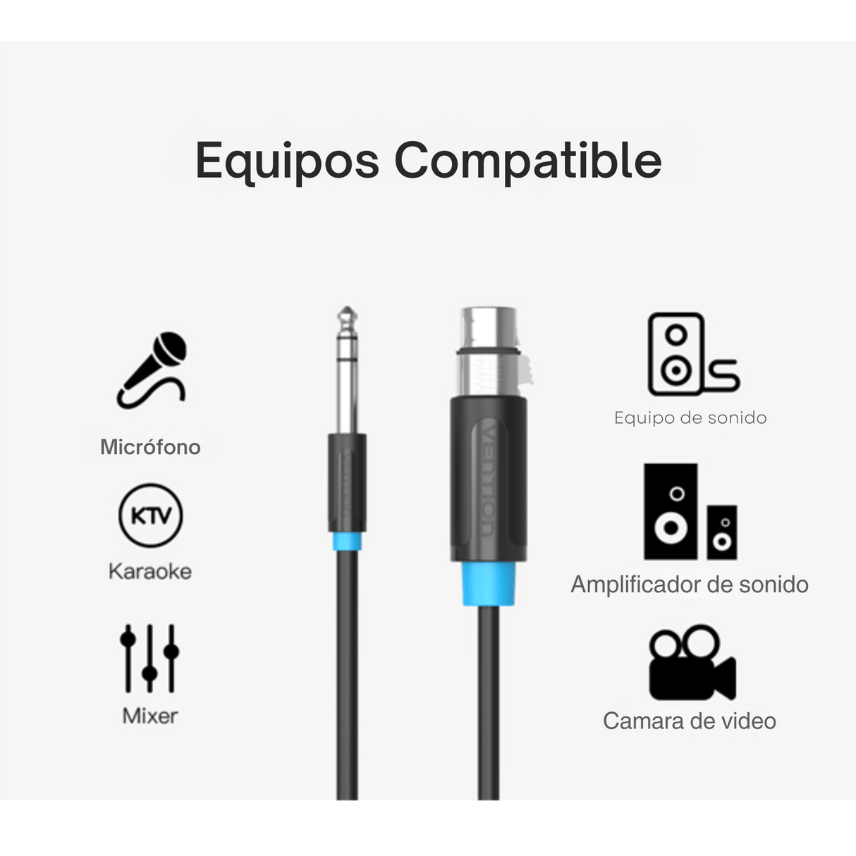 Cable Micrófono Xlr(macho)-plug Premiun Vention – foto 2