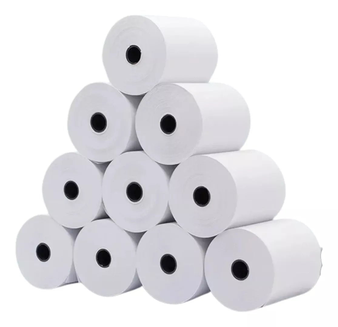 30 Rollos Papel Térmico 80mmx80mm Color Blanco Papeltec - Laru