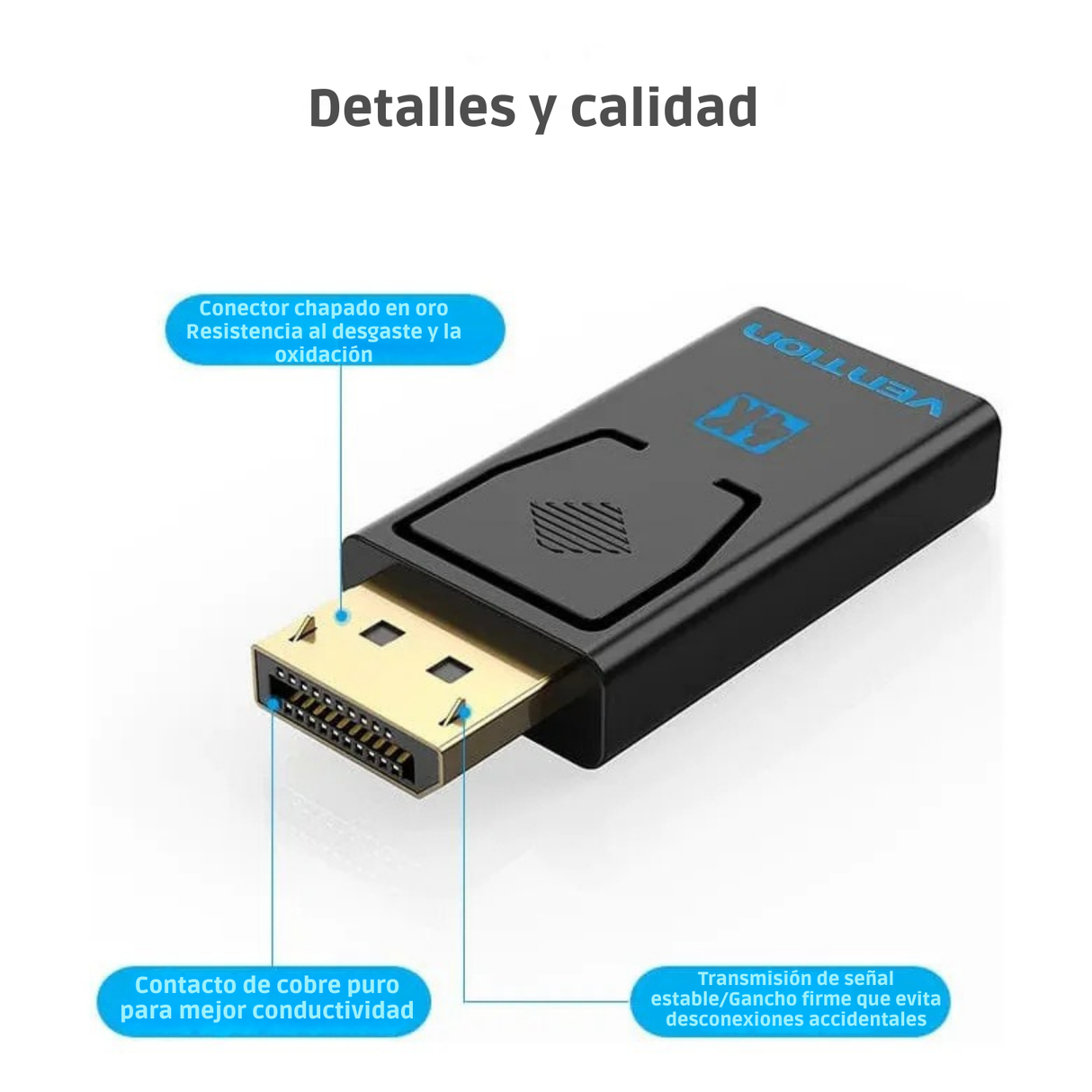 Adaptador Vention Displayport Macho A Hdmi Hembra 4k 30hz