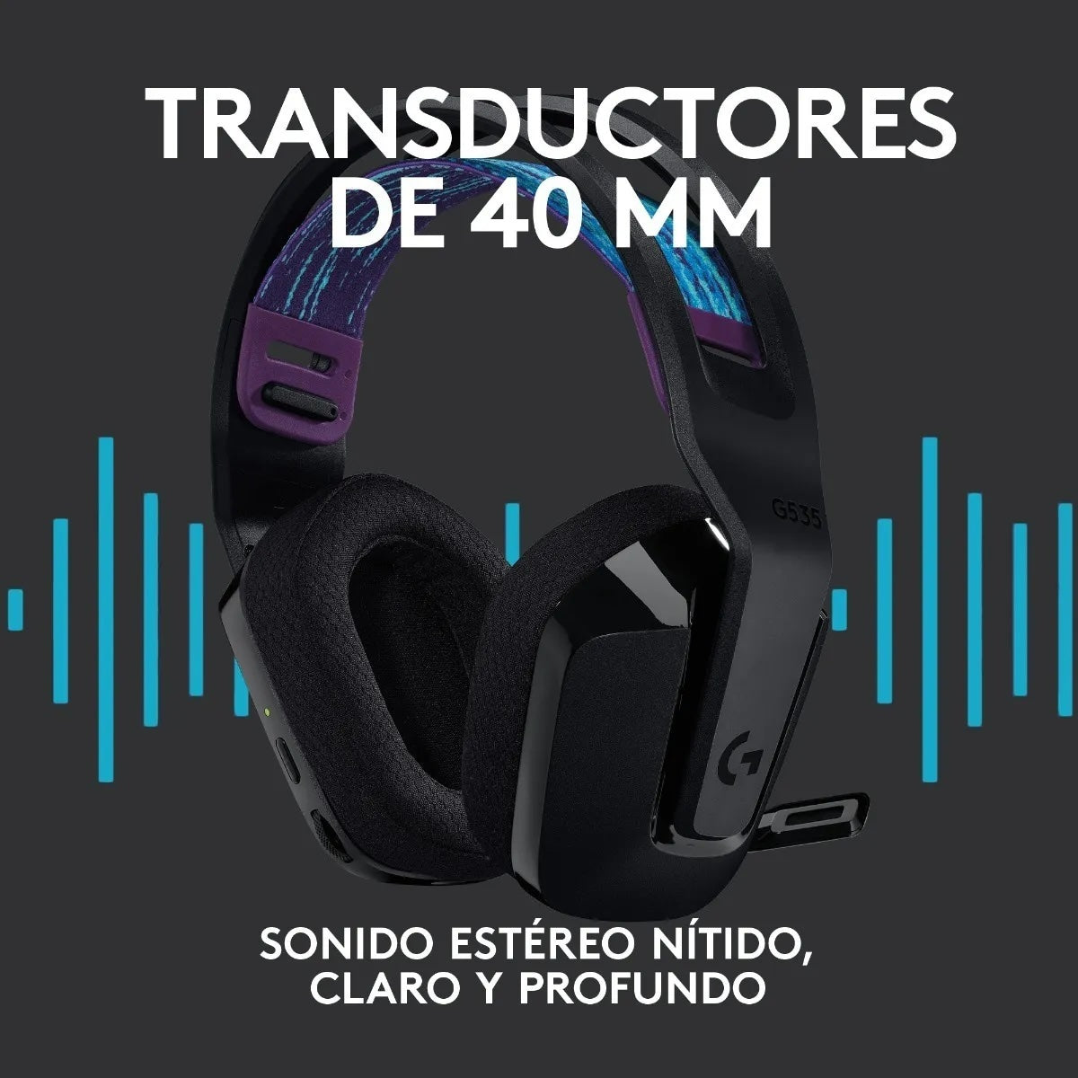 Audífonos Gamer Inalámbrico Logitech G535 Lightspeed, Over-Ear, Receptor USB Wireless, USB-C, Negro