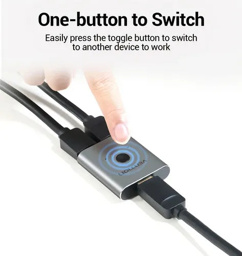 Switch HDMI 2.0 Vention 4K 60Hz Bidireccional 2x1 1x2 Metálico AFUH0