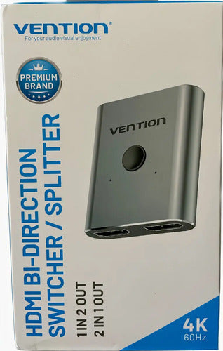 Switch HDMI 2.0 Vention 4K 60Hz Bidireccional 2x1 1x2 Metálico AFUH0