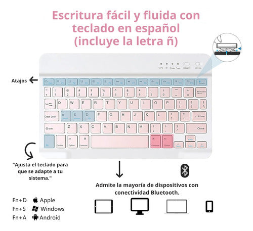 Carcasa iPad 7/8/9 Gen 10.2 Con Teclado + Lamina Paperlike – foto 5