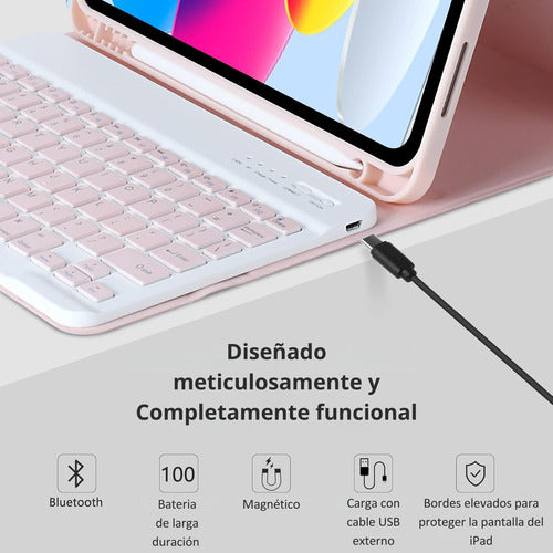 Carcasa iPad 7/8/9 Gen 10.2 Con Teclado + Lamina Paperlike – foto 8