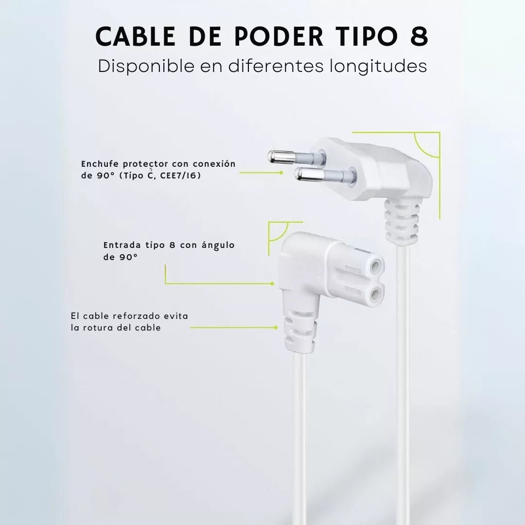 Cable De Poder Tv Blanco 2 - 10 metros Premium - Laru