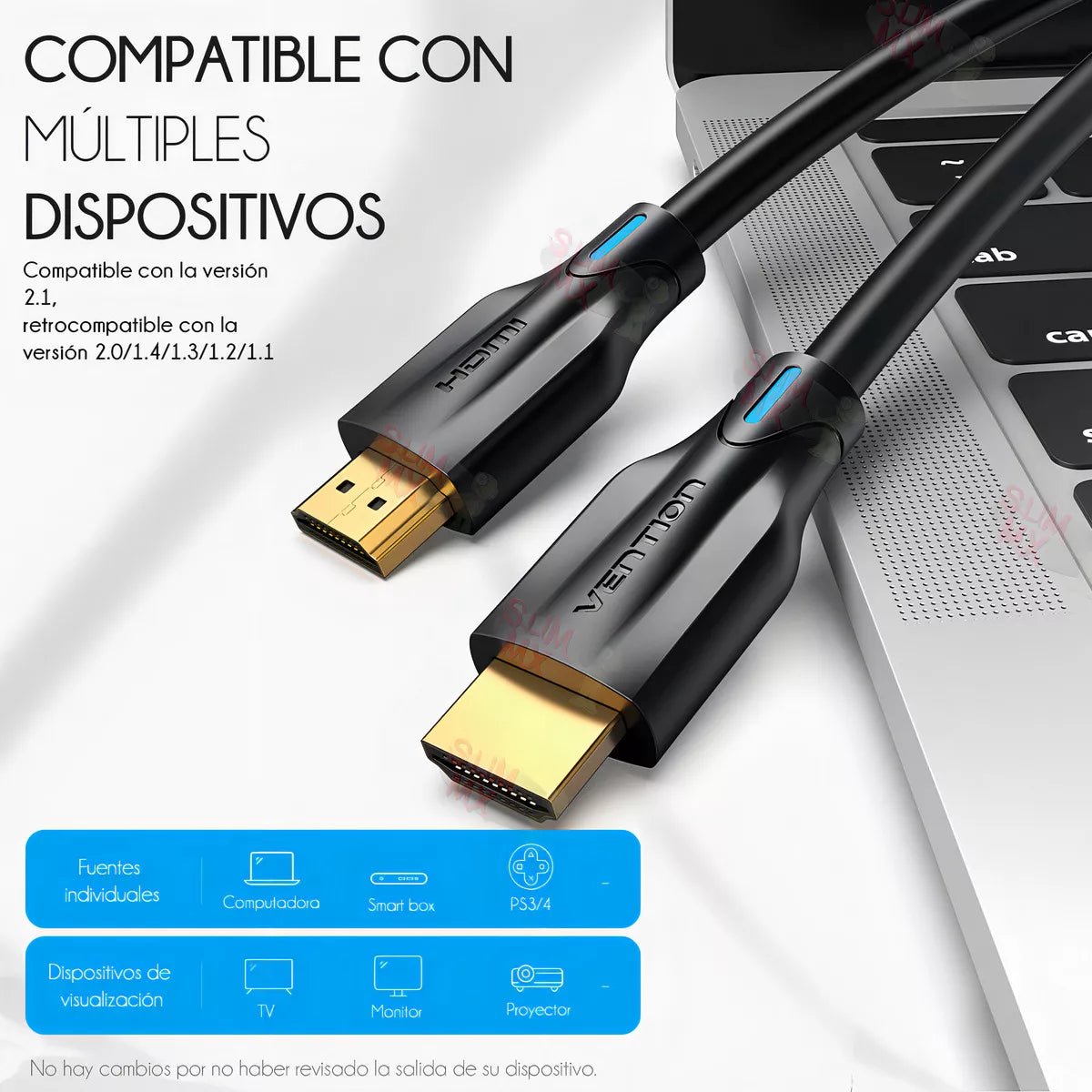 CABLE HDMI 2.1 VENTION 10 METROS CERTIFICADO 8K ULTRA HD | 4K 120HZ | SONIDO EARC | COMPATIBLE CON PS5, XBOX, TV - Laru