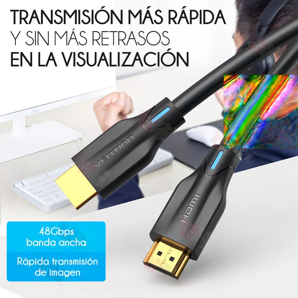 CABLE HDMI 2.1 VENTION 10 METROS CERTIFICADO 8K ULTRA HD | 4K 120HZ | SONIDO EARC | COMPATIBLE CON PS5, XBOX, TV - Laru