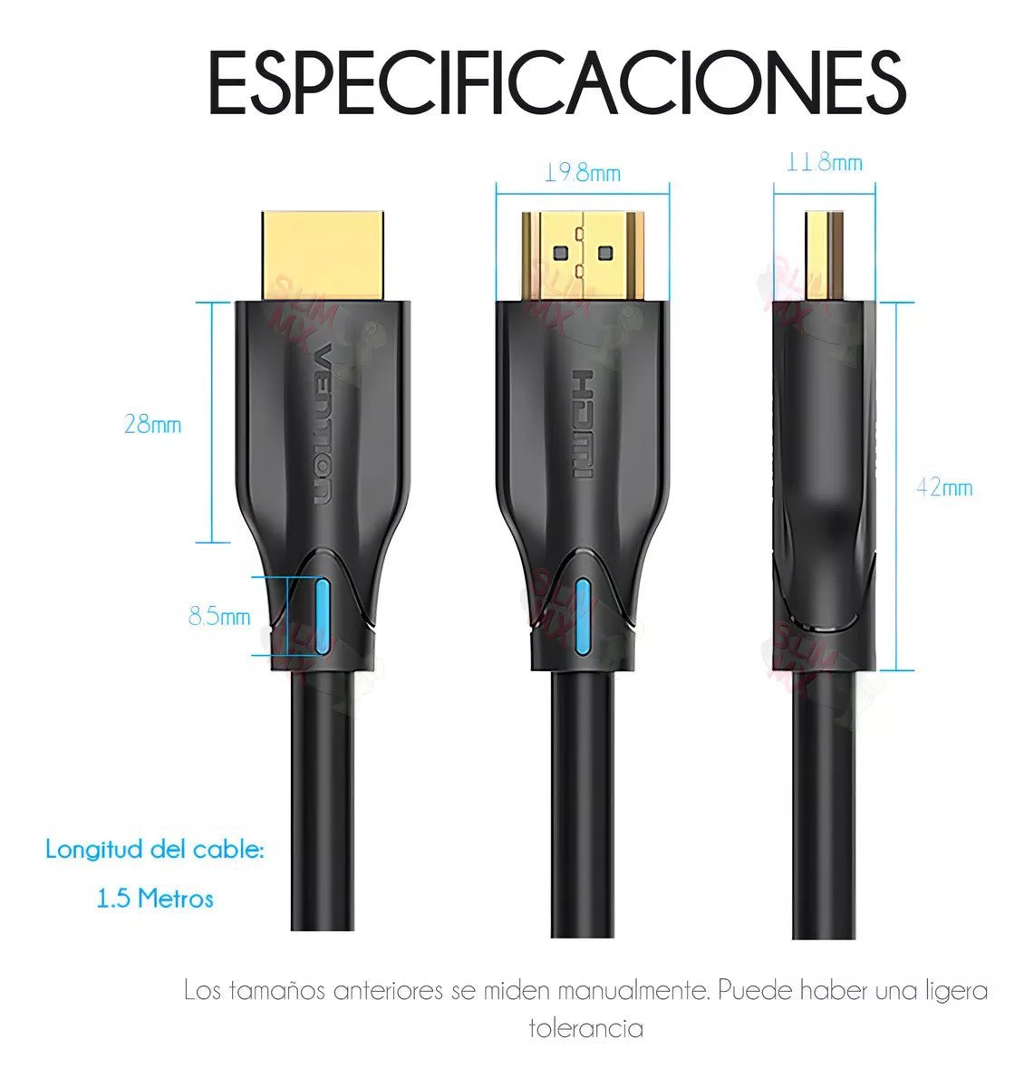 CABLE HDMI 2.1 VENTION 10 METROS CERTIFICADO 8K ULTRA HD | 4K 120HZ | SONIDO EARC | COMPATIBLE CON PS5, XBOX, TV - Laru