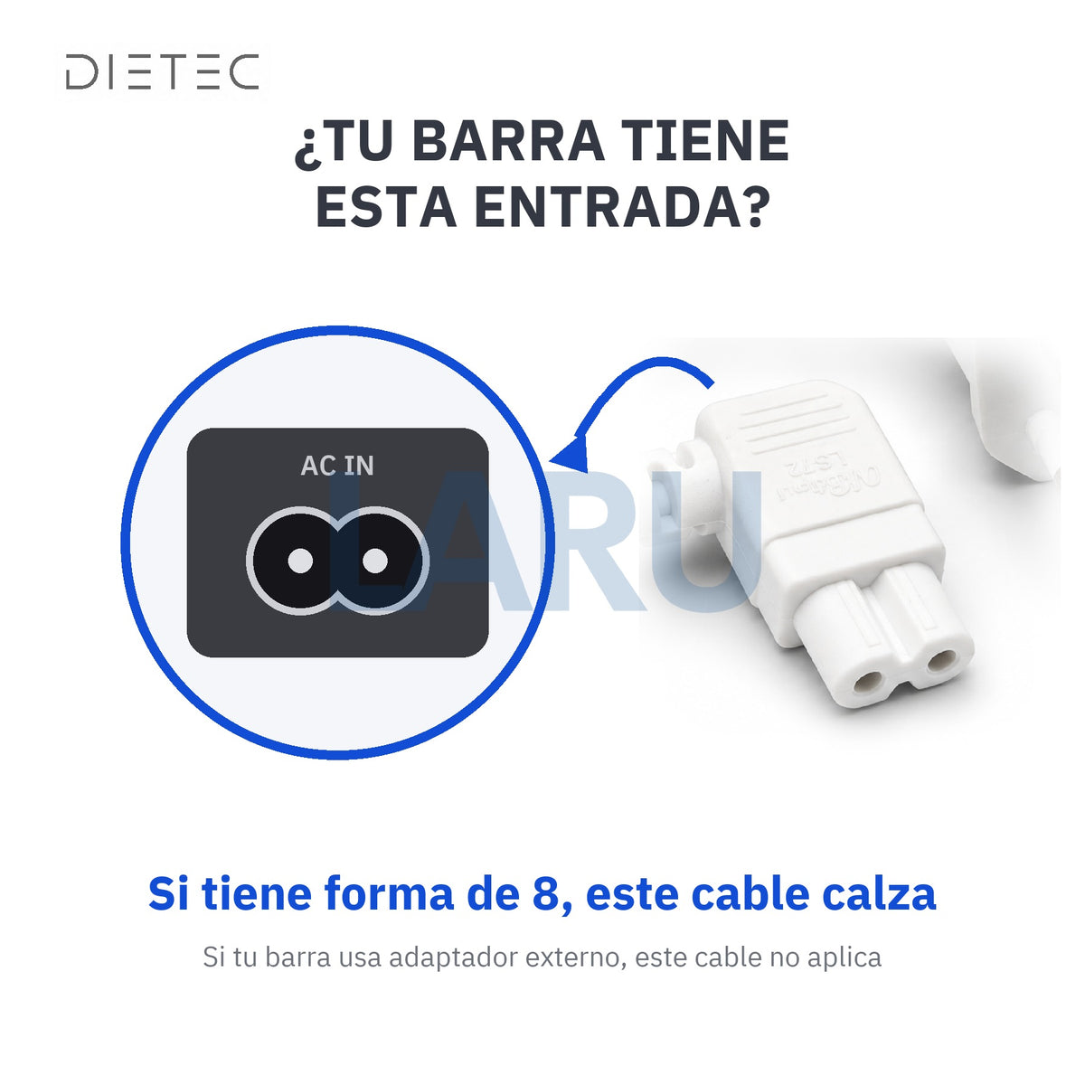 Cómo saber si tu equipo usa cable tipo 8: entrada con forma de 8