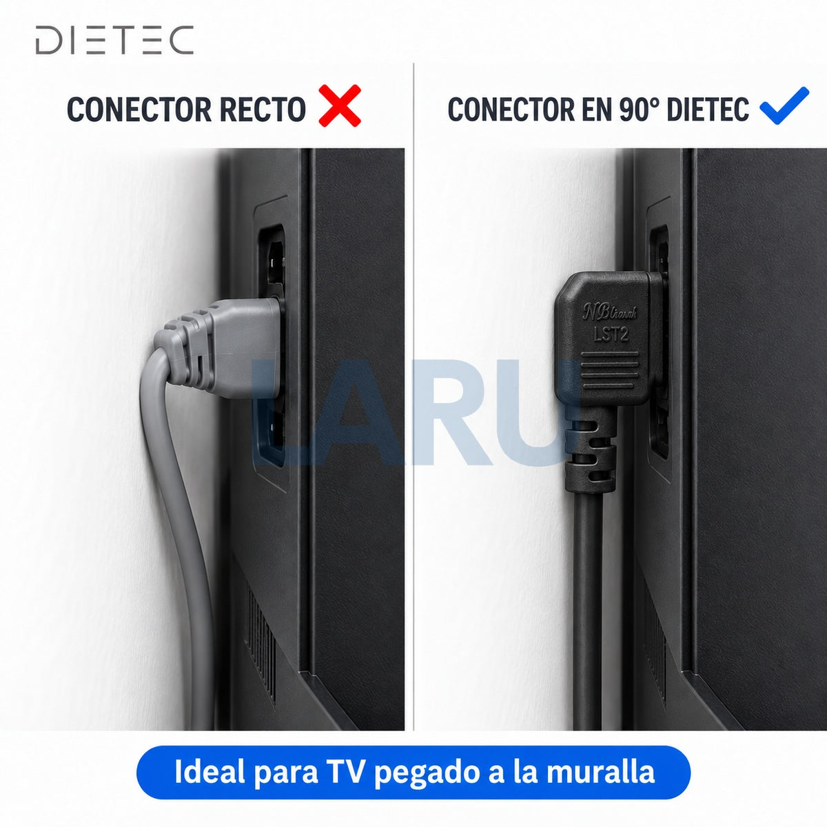 Conector recto vs conector en 90° DIETEC