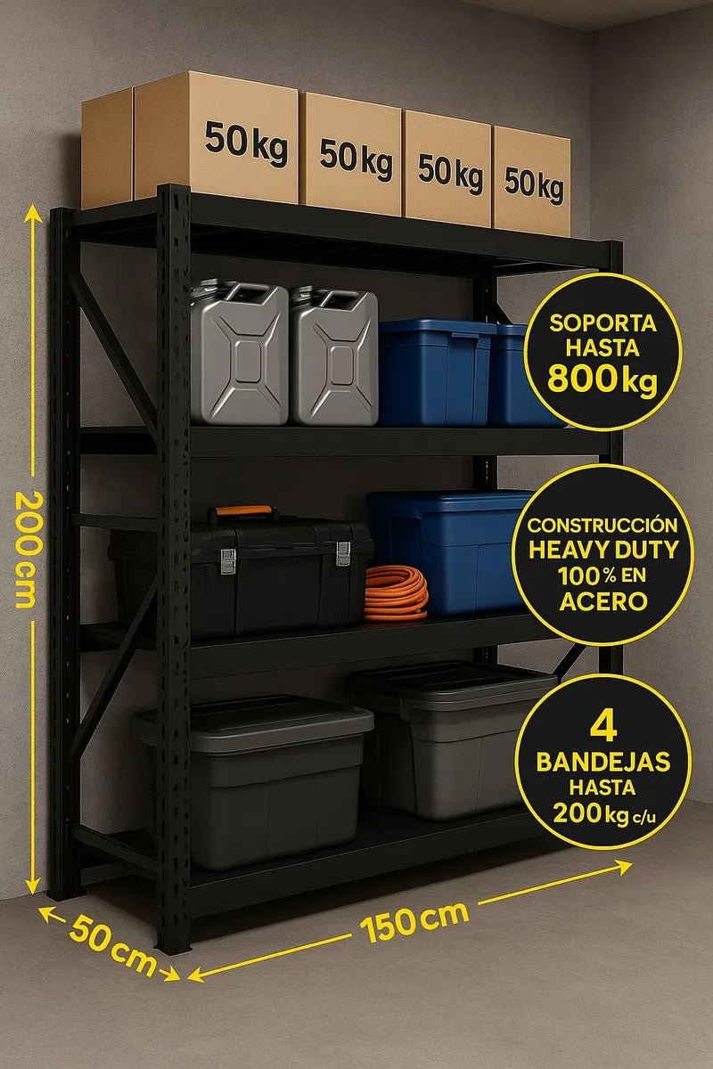 Estante Metálico Laru Racks 200x50x150cm 800kg Heavy Duty Helsinki - Laru