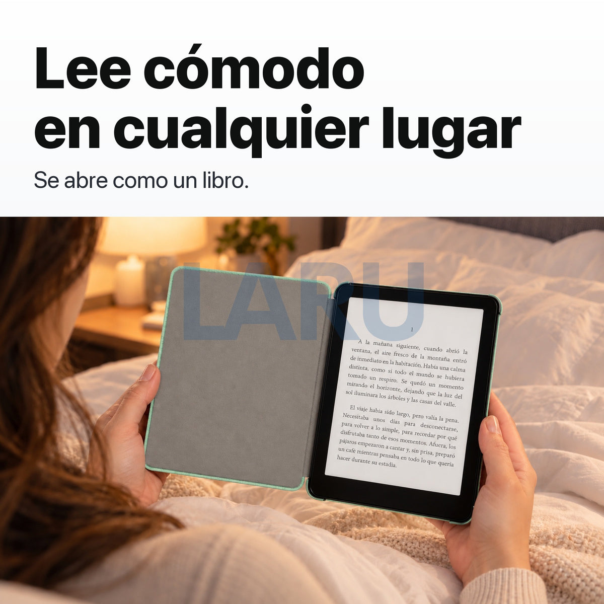 Funda premium microfibra verde menta para Kindle Paperwhite 2024 de 7 pulgadas con mica