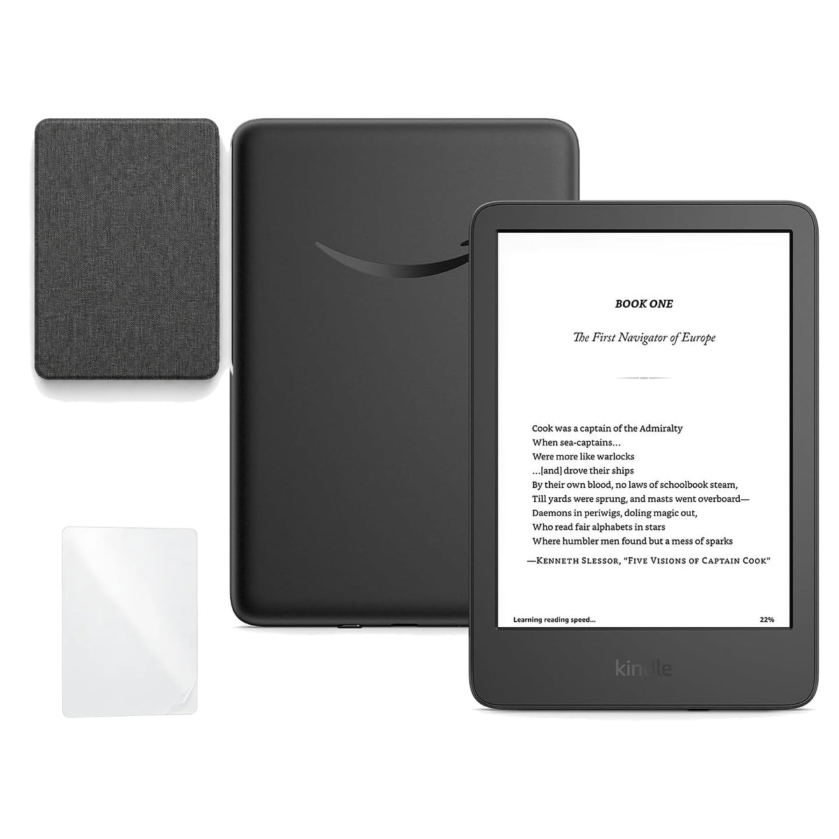Kindle 16 GB 2024 de 6 pulgadas con funda premium negra y mica