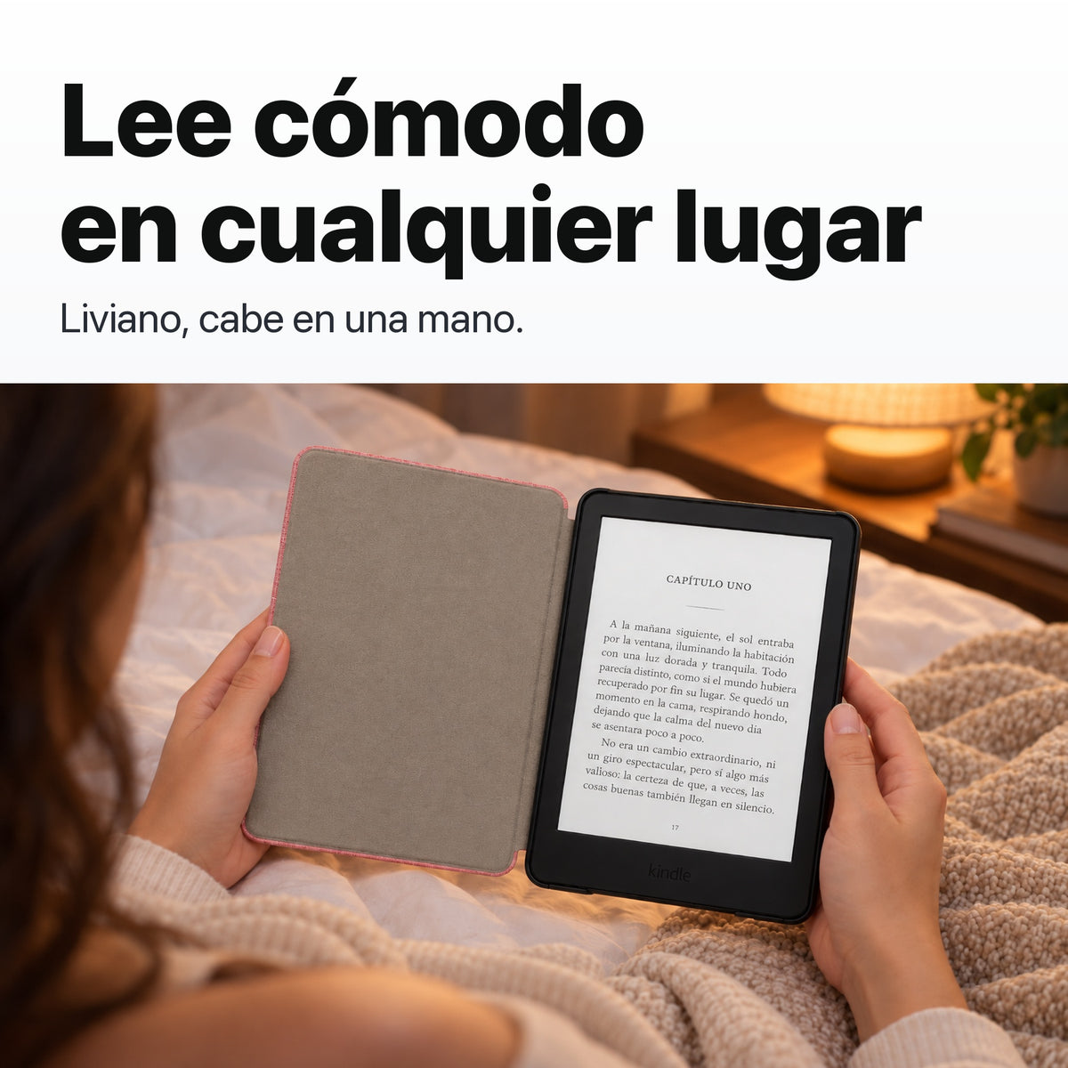 Kindle 16 GB 2024 de 6 pulgadas con funda premium rosa y mica