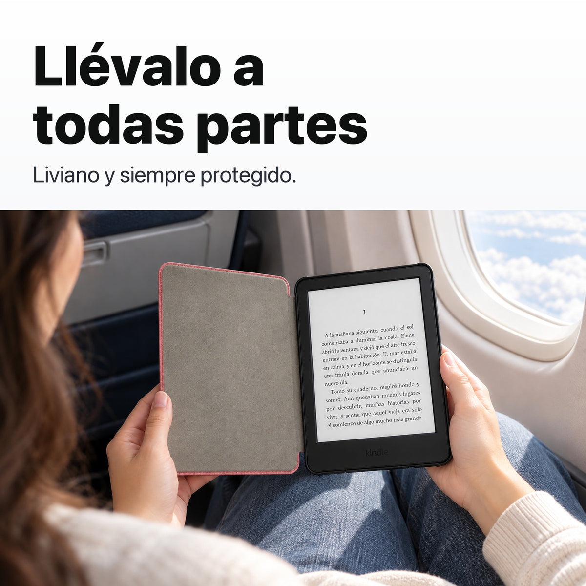 Kindle 16 GB 2024 de 6 pulgadas con funda premium rosa y mica