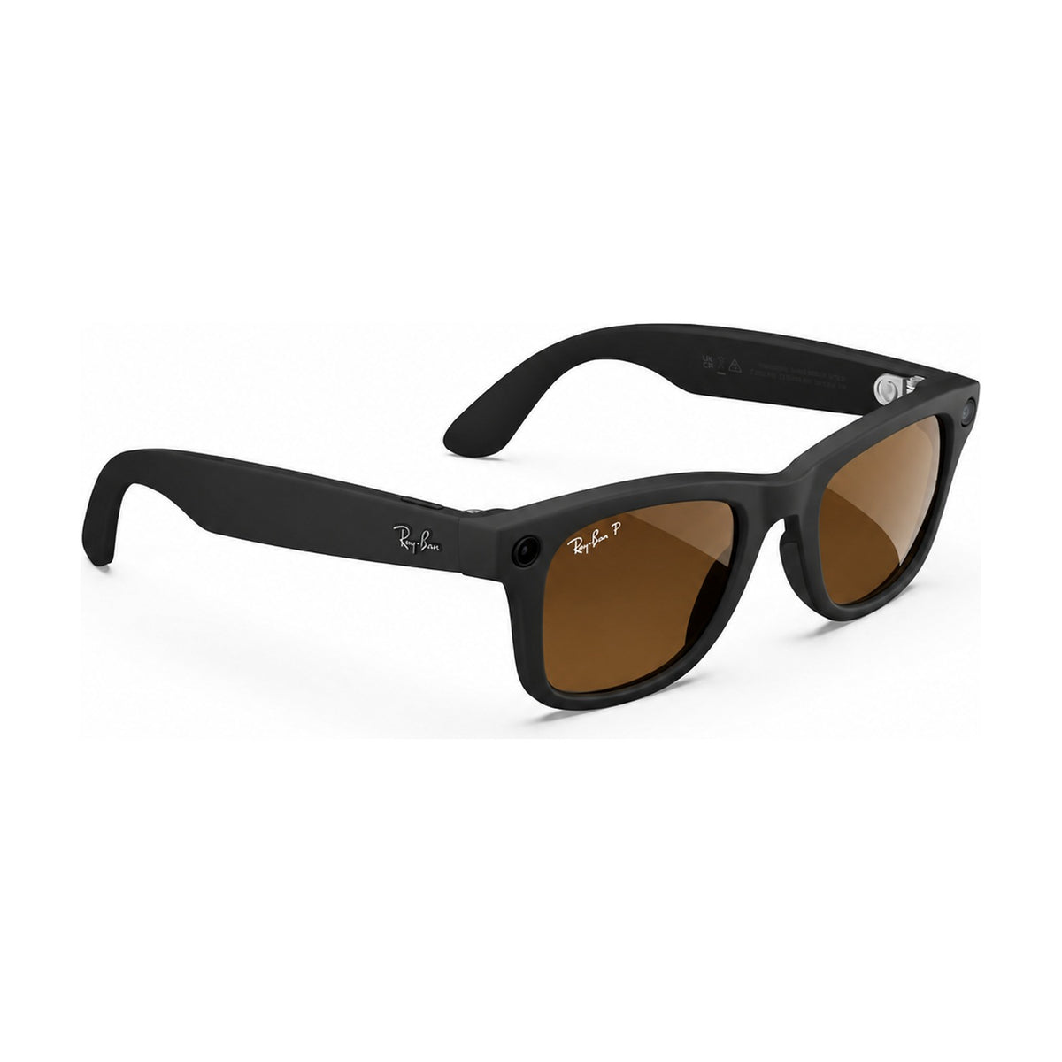 Ray-Ban Meta Wayfarer Gen 2 polarizado café ángulo derecho con cámara integrada