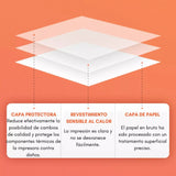 10 Rollos Papel Térmico 80mmx80mm Color Blanco Papeltec - Laru