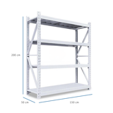 Estante metálico industrial 200×50×150 cm (800 kg) – Rack heavy duty Laru Racks Helsinki Blanco