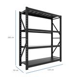 Estante Metálico Industrial 200x50x120cm 400kg Heavy Duty - Laru Racks Creta