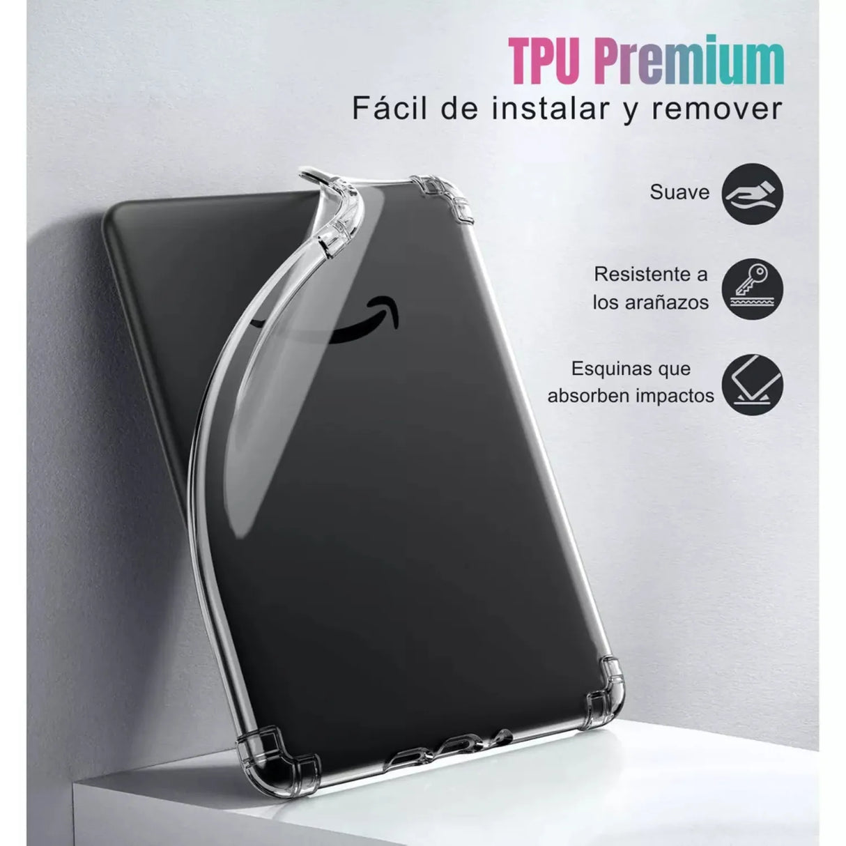 La funda Laru Transparente + Mica para Kindle Paperwhite 2024 12va Gen 7pul ofrece una sensación premium, protección antigolpes con esquinas que absorben los golpes, textura suave, resistencia a los rayones y permite una fácil instalación/extracción.