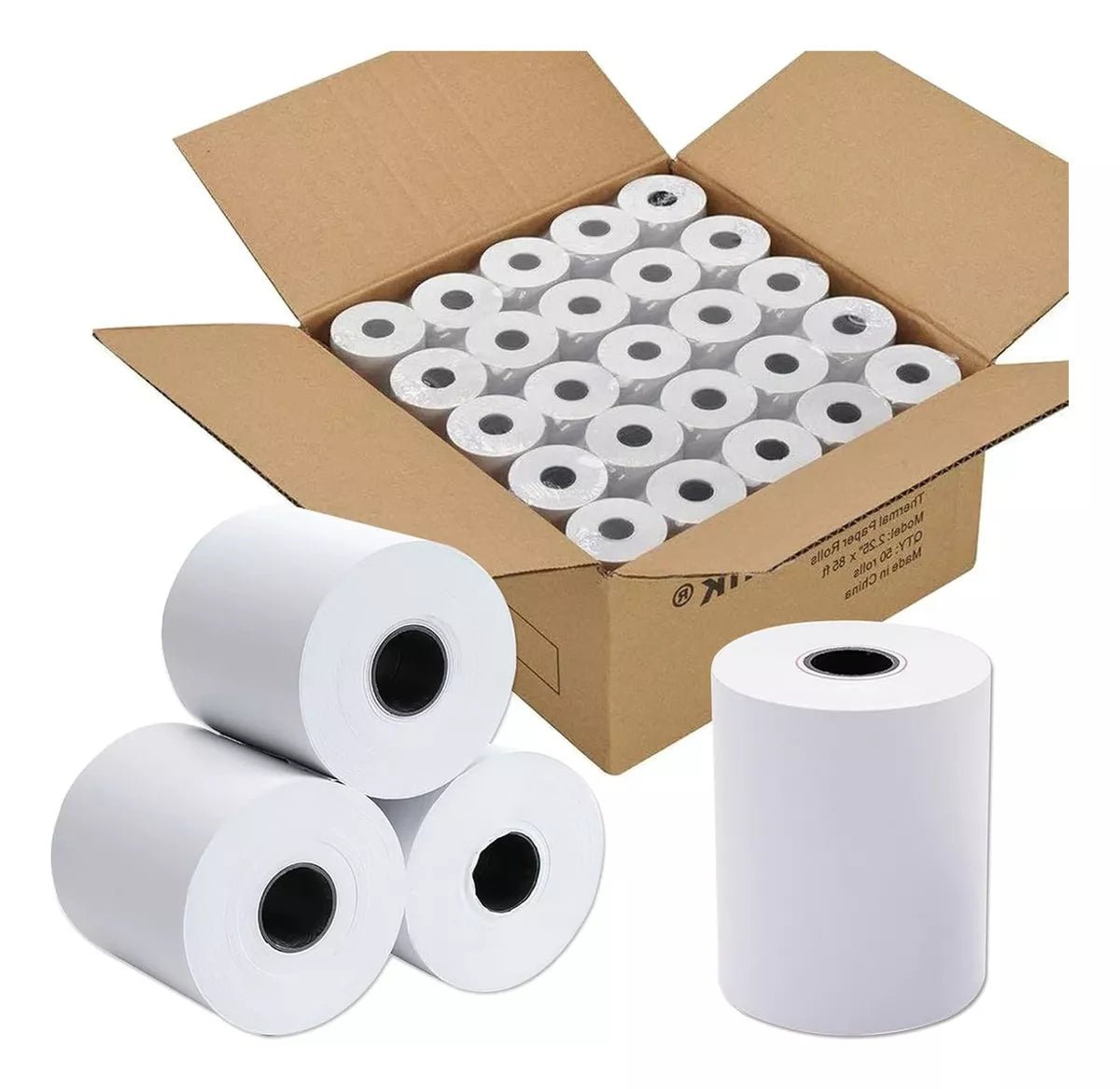 30 Rollos Papel Térmico 80mmx80mm Color Blanco Papeltec - Laru