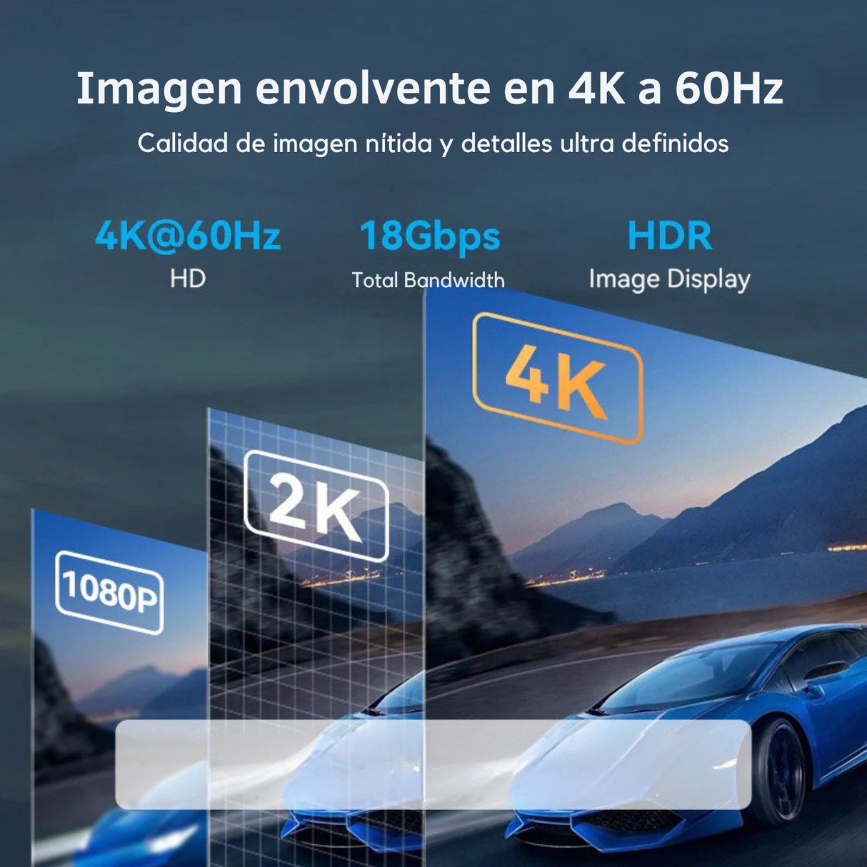 Cable Hdmi Trenzado Vention 1m Macho A Macho 4k Full Hd 1080p Video