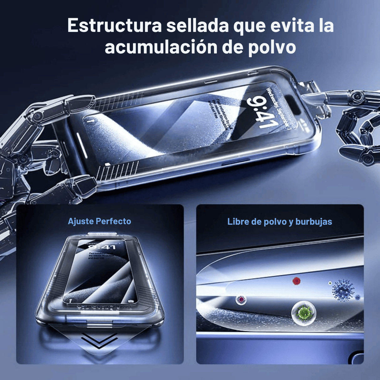 Lamina De Vidrio Vention Antiburbujas Y AntiPolvo iPhone
