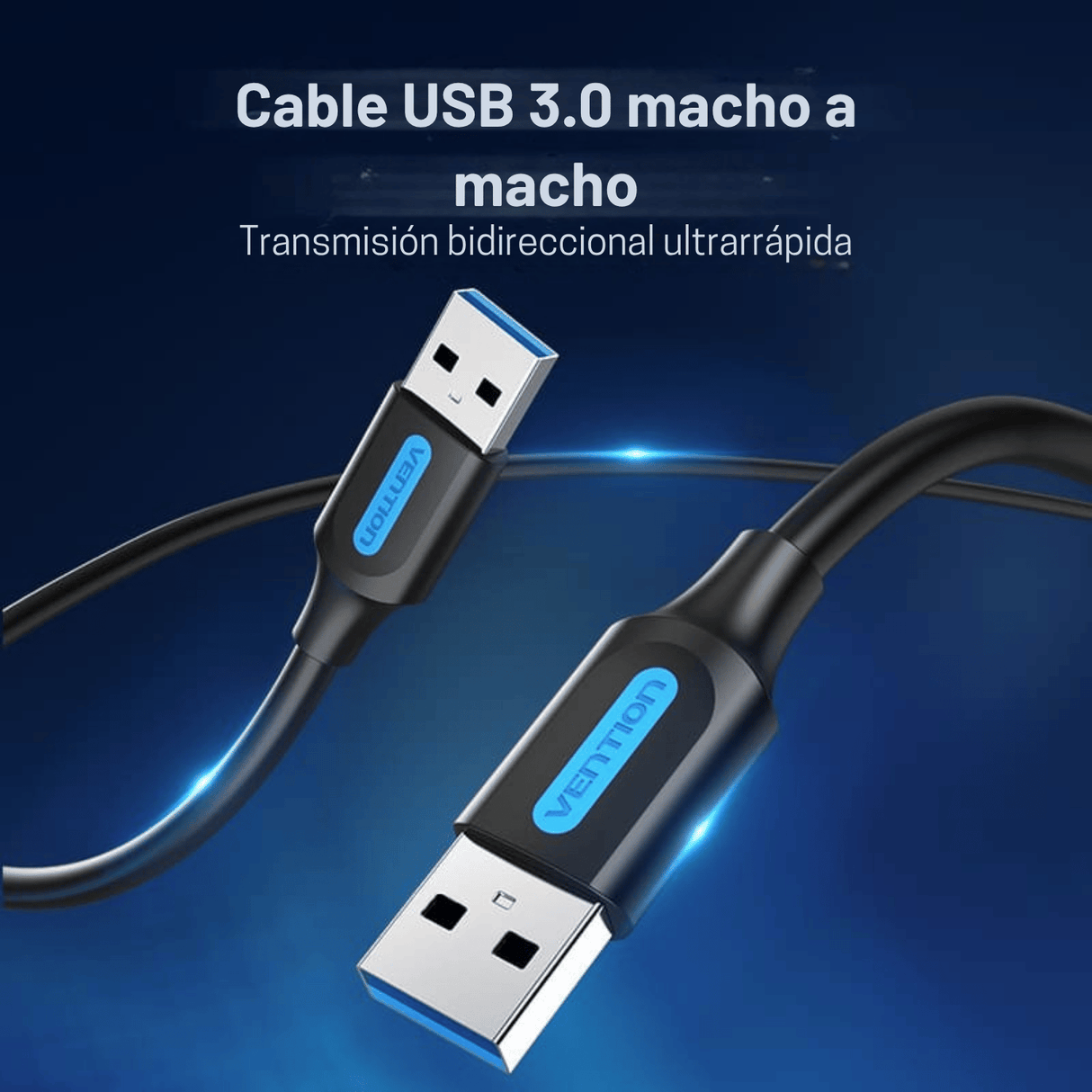 Cable USB 3.0 Macho a Macho Vention 3M 5Gbps Alta Velocidad