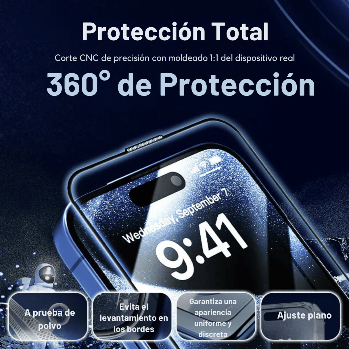 Lamina De Vidrio Vention Antiburbujas Y AntiPolvo iPhone