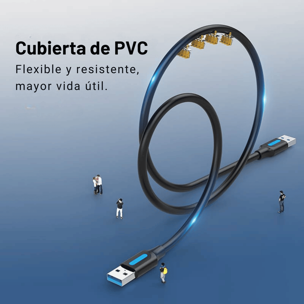 Cable USB 3.0 Macho a Macho Vention 3M 5Gbps Alta Velocidad