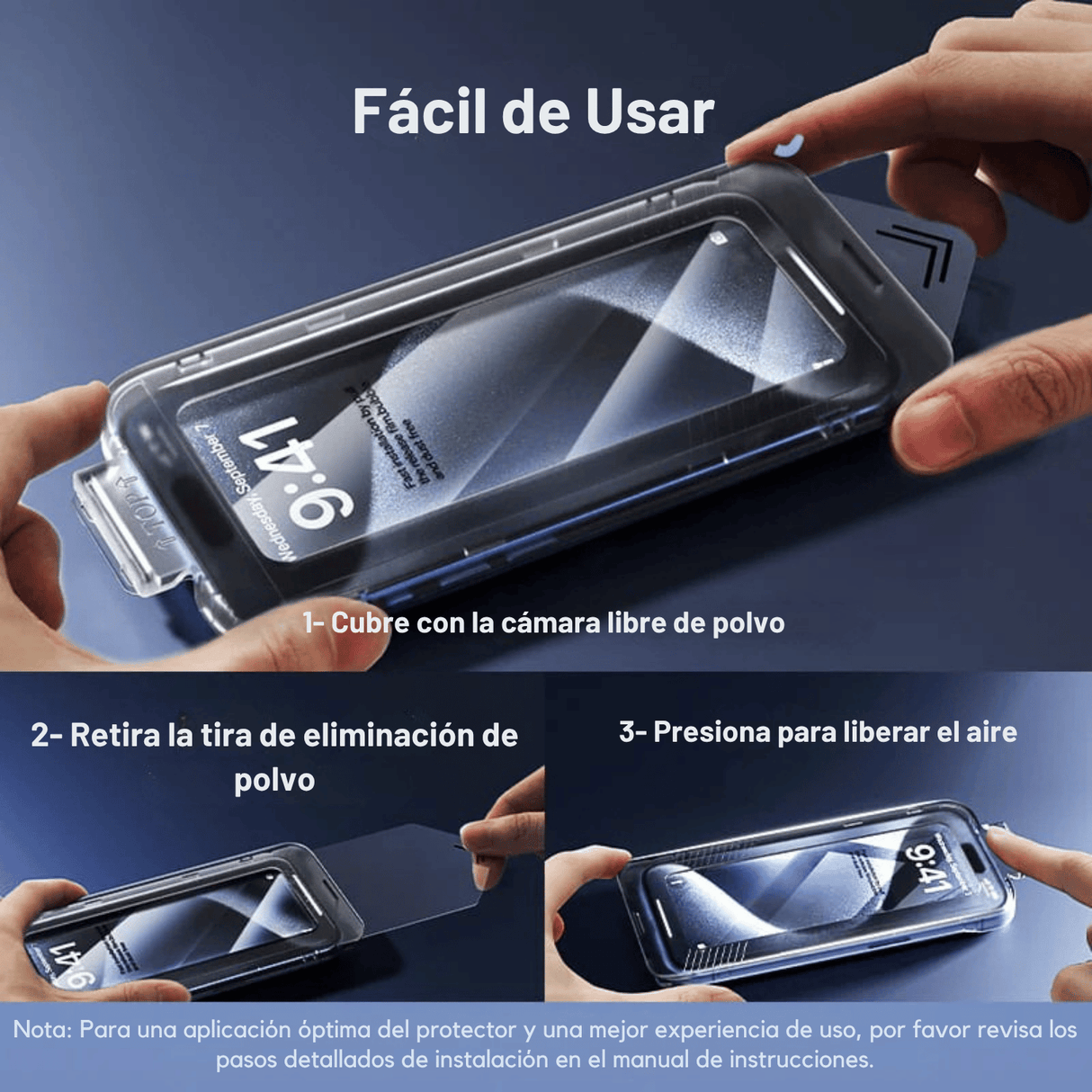 Lamina De Vidrio Vention Antiburbujas Y AntiPolvo iPhone