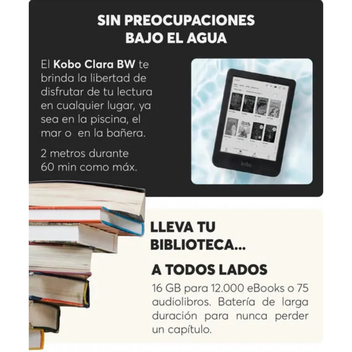 Kobo Clara Color E-reader 16gb Resistente Al Agua + Funda+ Mica
