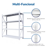 Estante metálico Laru Racks blanco de acero para bodega, taller u hogar