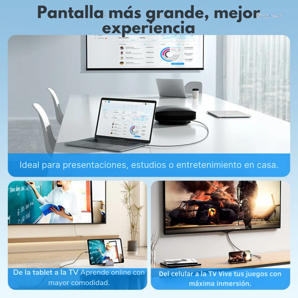 Cable Usb-c A Hdmi Trenzado Vention 4k Tipo C Video Premium