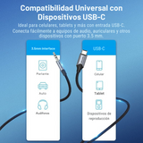 Cable Audio Usb-c A Jack Aux 3.5mm Trenzado 1.5m Vention