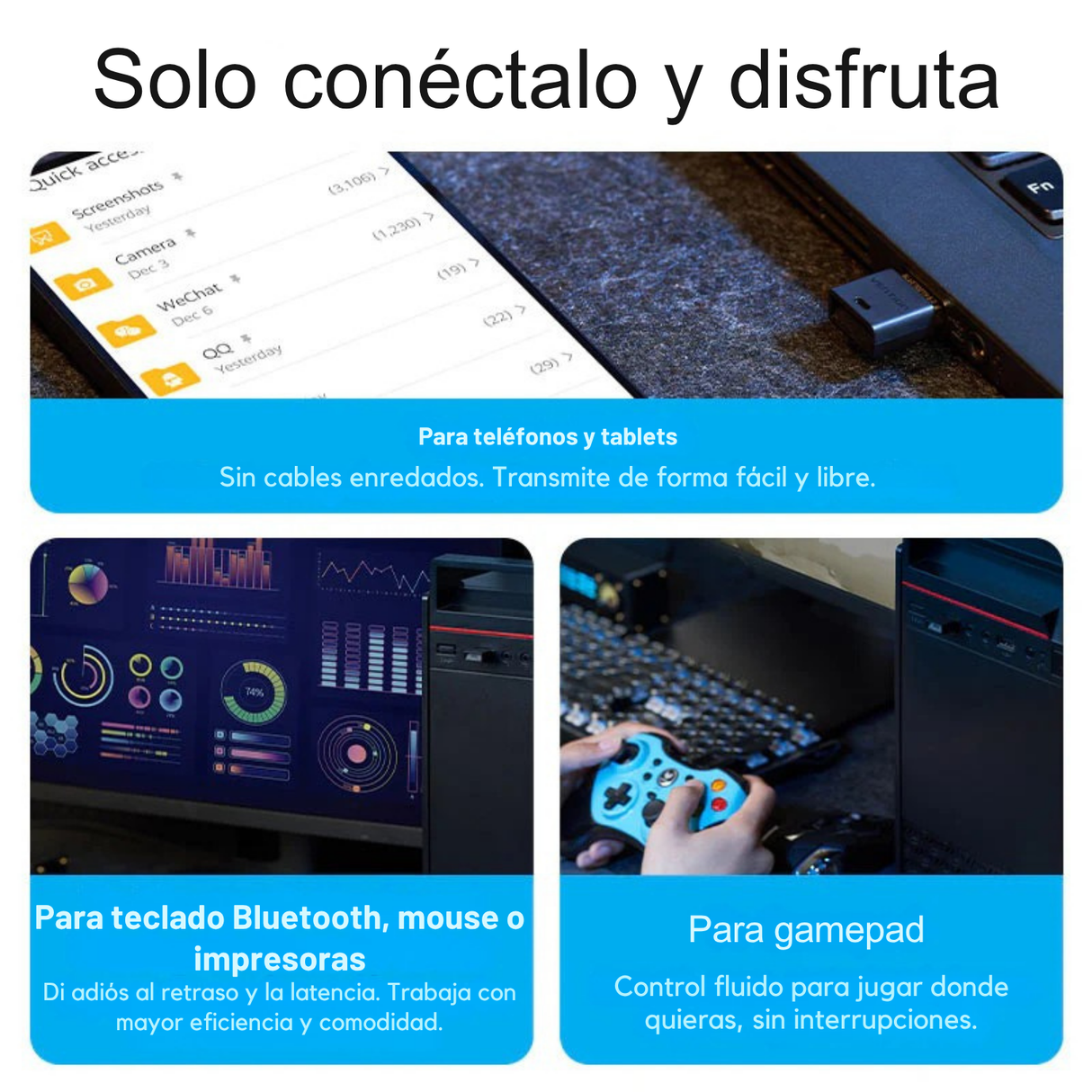 Adaptador Receptor Bluetooth 5.4 Vention Usb Notebook Bt