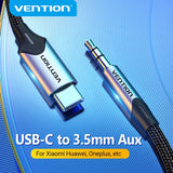 Cable Audio Usb-c A Jack Aux 3.5mm Trenzado 1.5m Vention