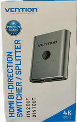 Switch HDMI 2.0 Vention 4K 60Hz Bidireccional 2x1 1x2 Metálico AFUH0