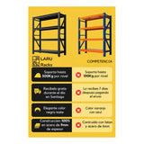 Estante Metálico Laru Racks 200x60x200cm 1200kg Heavy Duty Negro