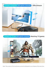 Switch HDMI 2.0 Vention 4K 60Hz Bidireccional 2x1 1x2 Metálico AFUH0