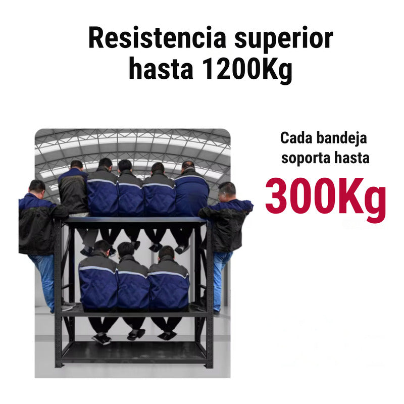 Estante Metálico Laru Racks 200x60x200cm 1200kg Heavy Duty Negro