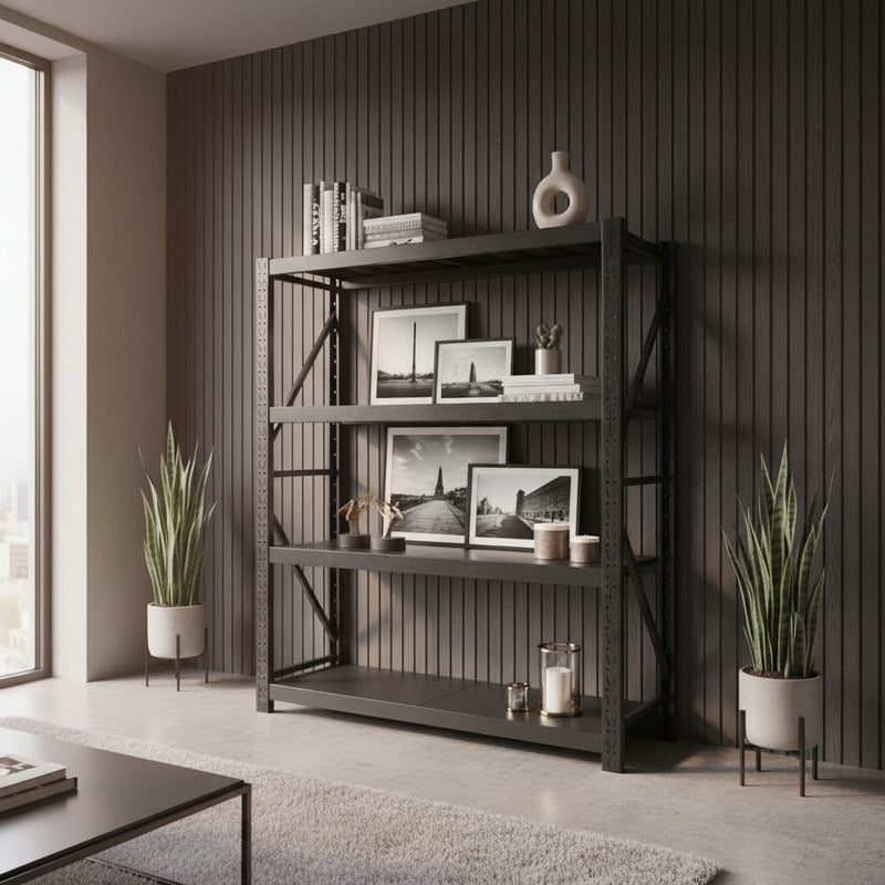 Estante Metálico Laru Racks 200x60x200cm 1200kg Heavy Duty Negro