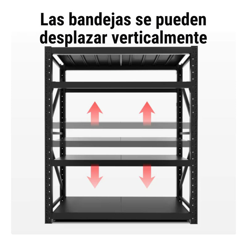 Estante Metálico Laru Racks 200x60x200cm 1200kg Heavy Duty Negro
