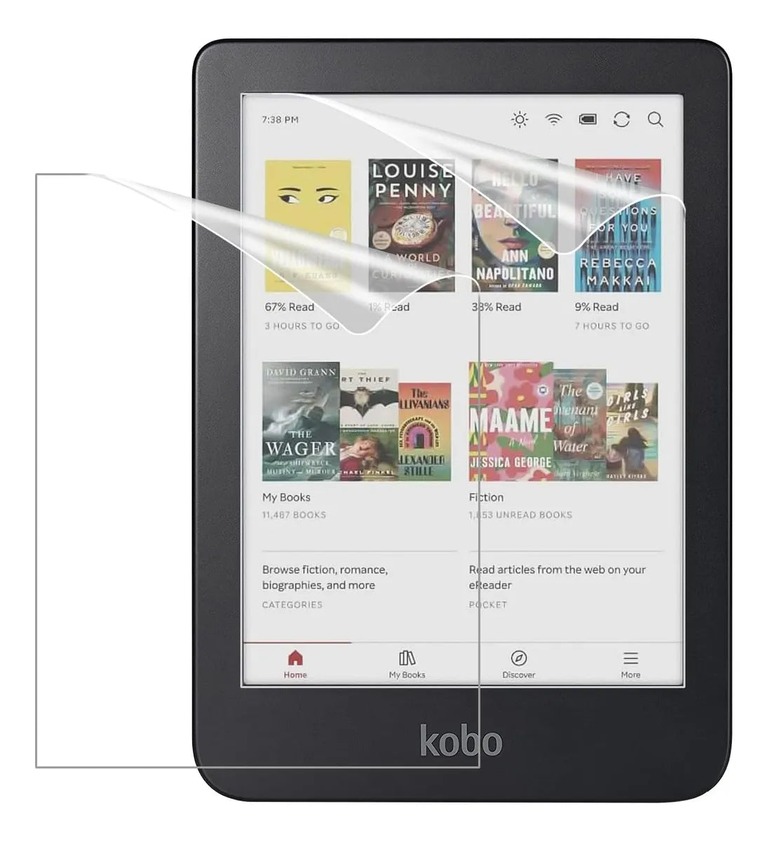 Funda Premium Negra Tapa Transparente + 2 Micas Para Kobo Clara Colour – foto 2