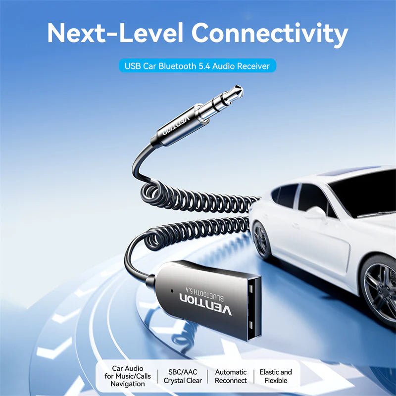 Adaptador Bluetooth 5.4 Auto Audio Usb Vention 1.5m Premium - Laru