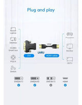 Adaptador Conversor Dvi 24+1 Macho A Hdmi Hembra Vention Oro - Laru