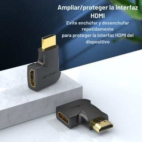 Adaptador Hdmi 2.0 Macho A Hembra 270 Grados Vention Premium - Laru