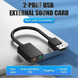 Adaptador Tarjeta Sonido Audio Usb 2 Puertos Vention Premium - Laru