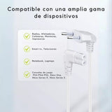 Cable De Poder Tv Blanco 2m Premium Smart Tv Corriente Tipo8 - Laru
