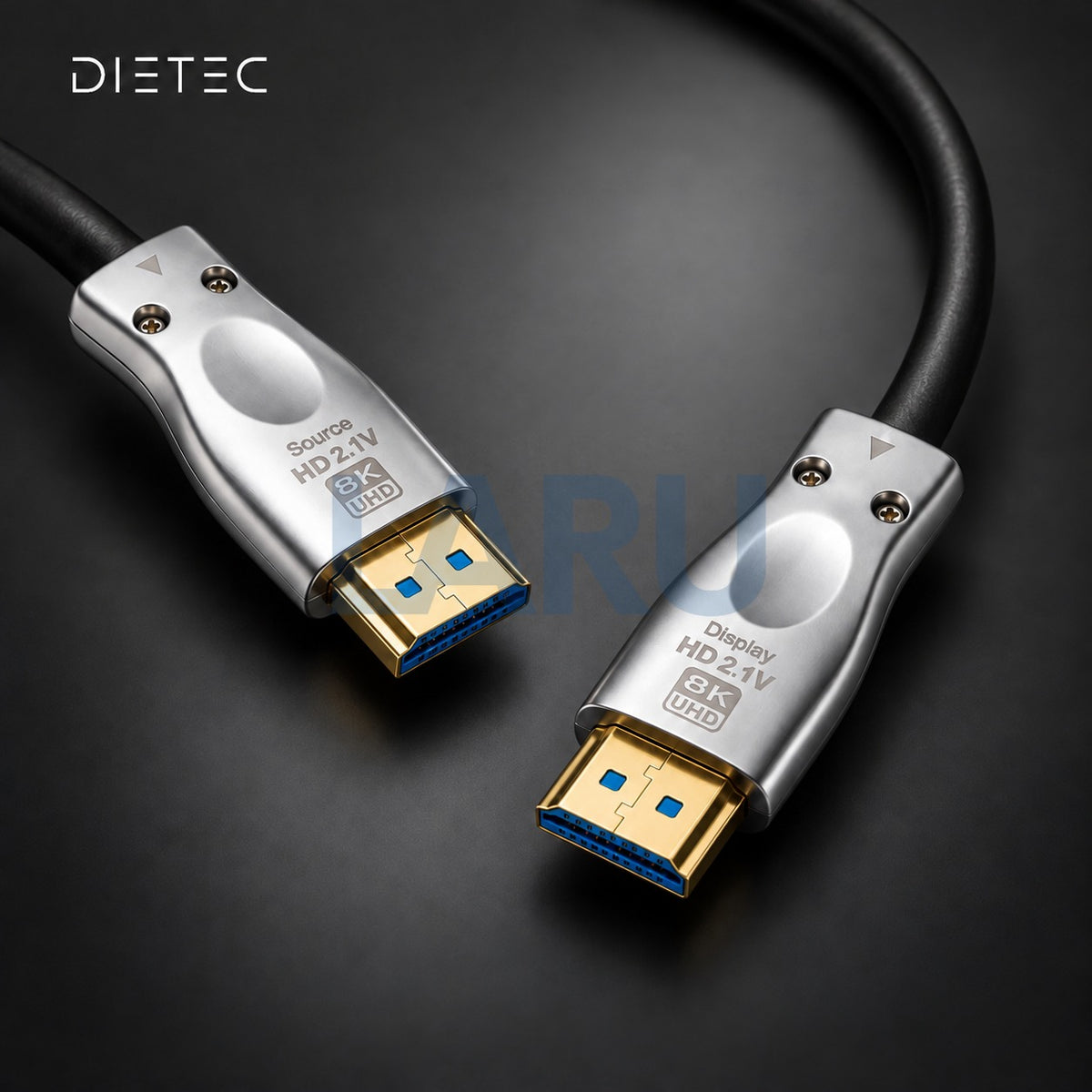 Conectores HDMI 2.1 metálicos con punta bañada en oro del cable DIETEC